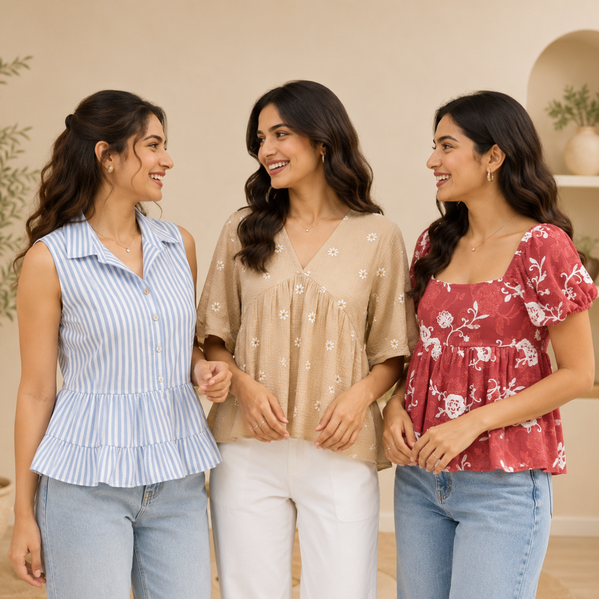 3 Women's Casual Western Tops ( CW-4 )
