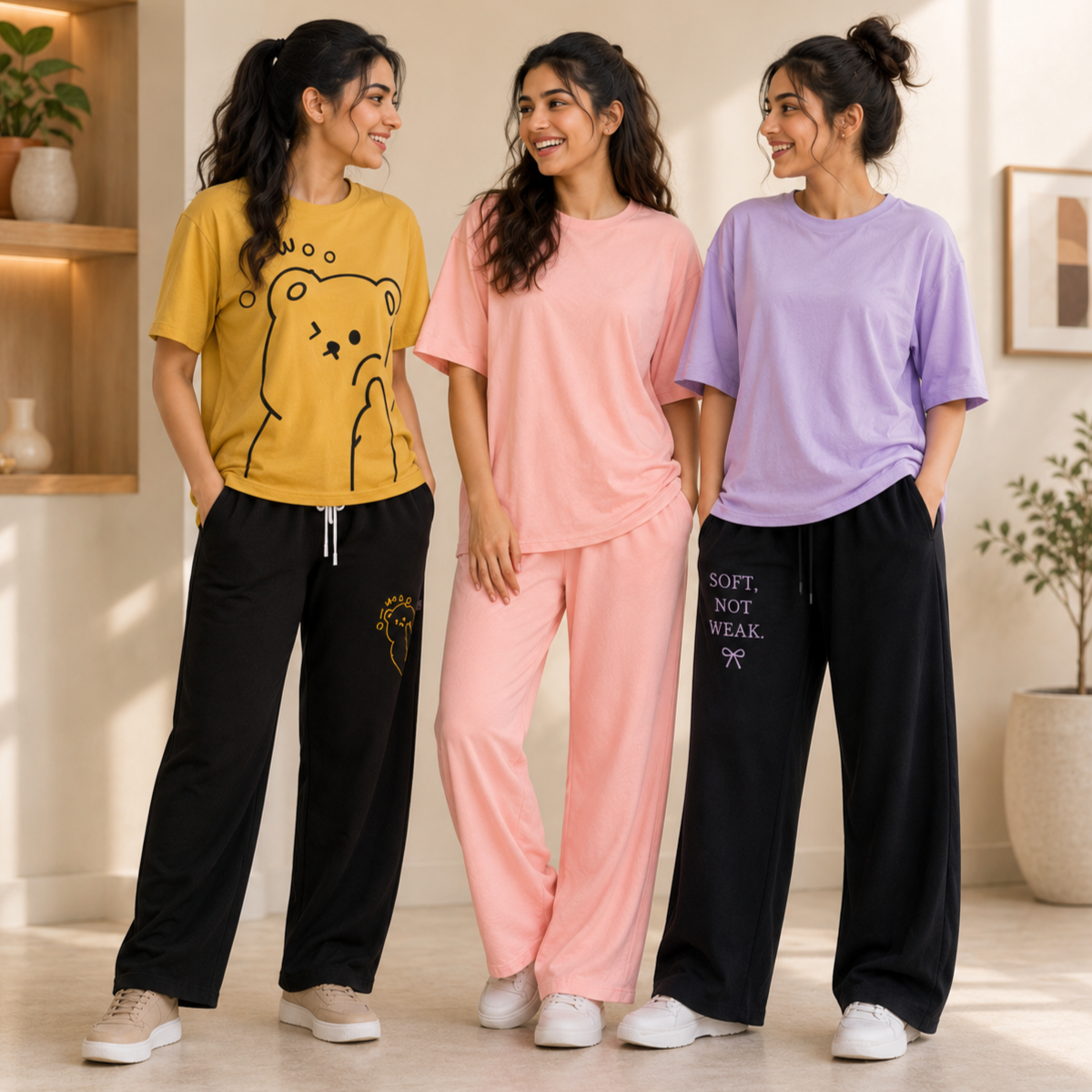 3 Women's T-Shirt with Trouser | Casual Wear ( T4 )