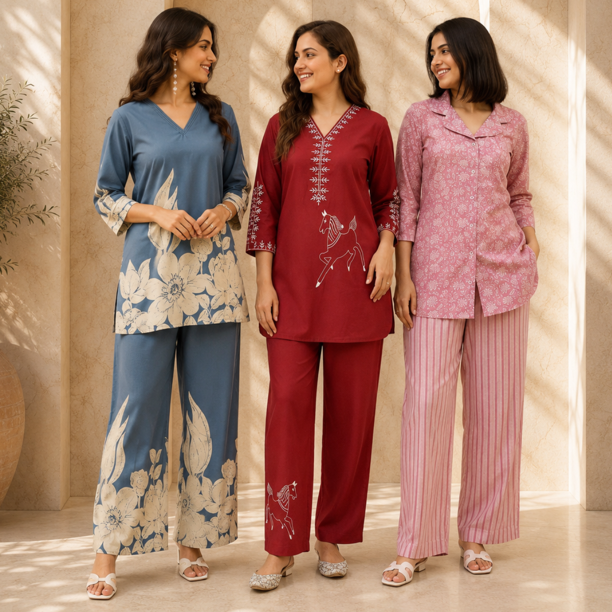 3 Women's Daily Wear Co-Ord Set ( D4 )