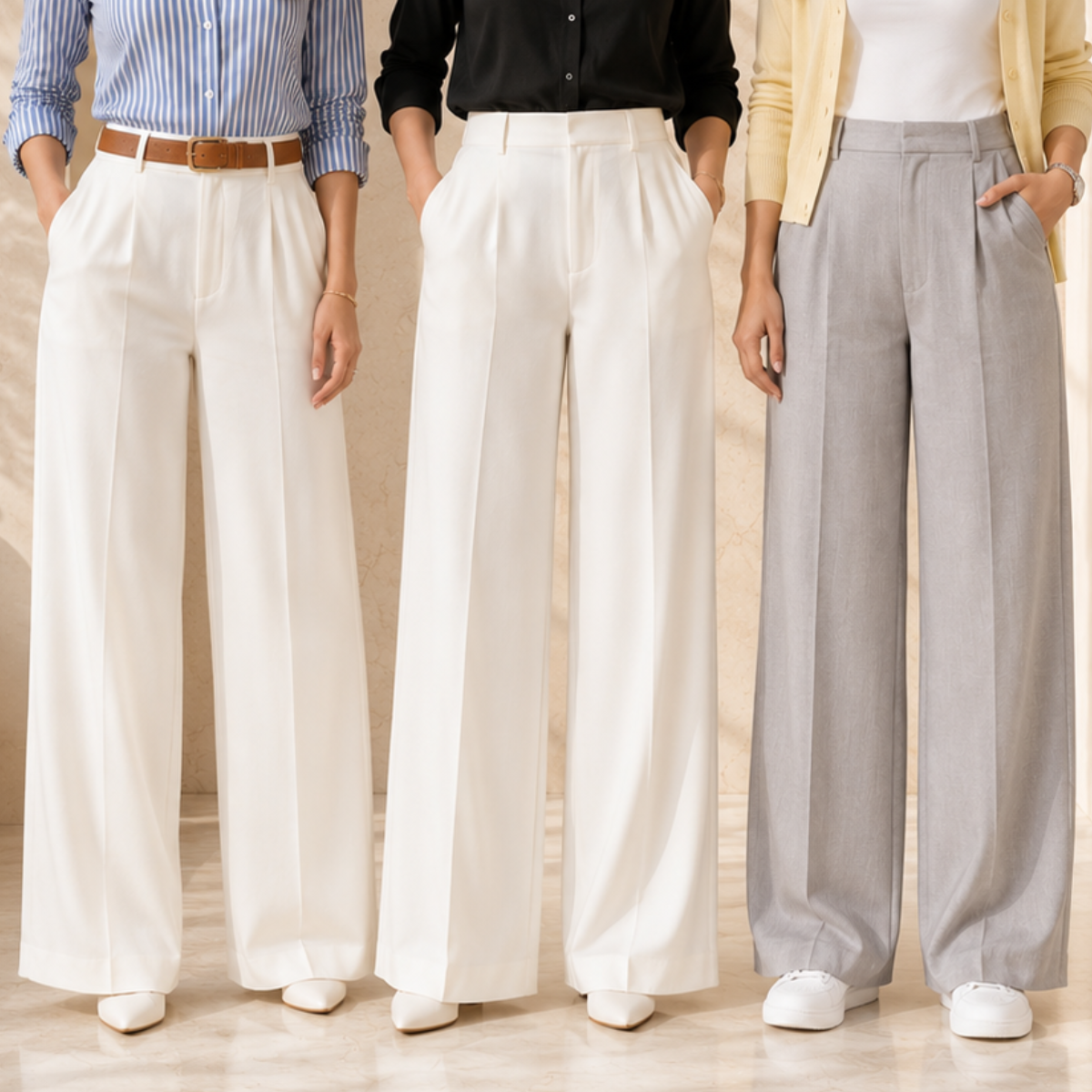 3 Women's High Waist Trousers ( T4 )
