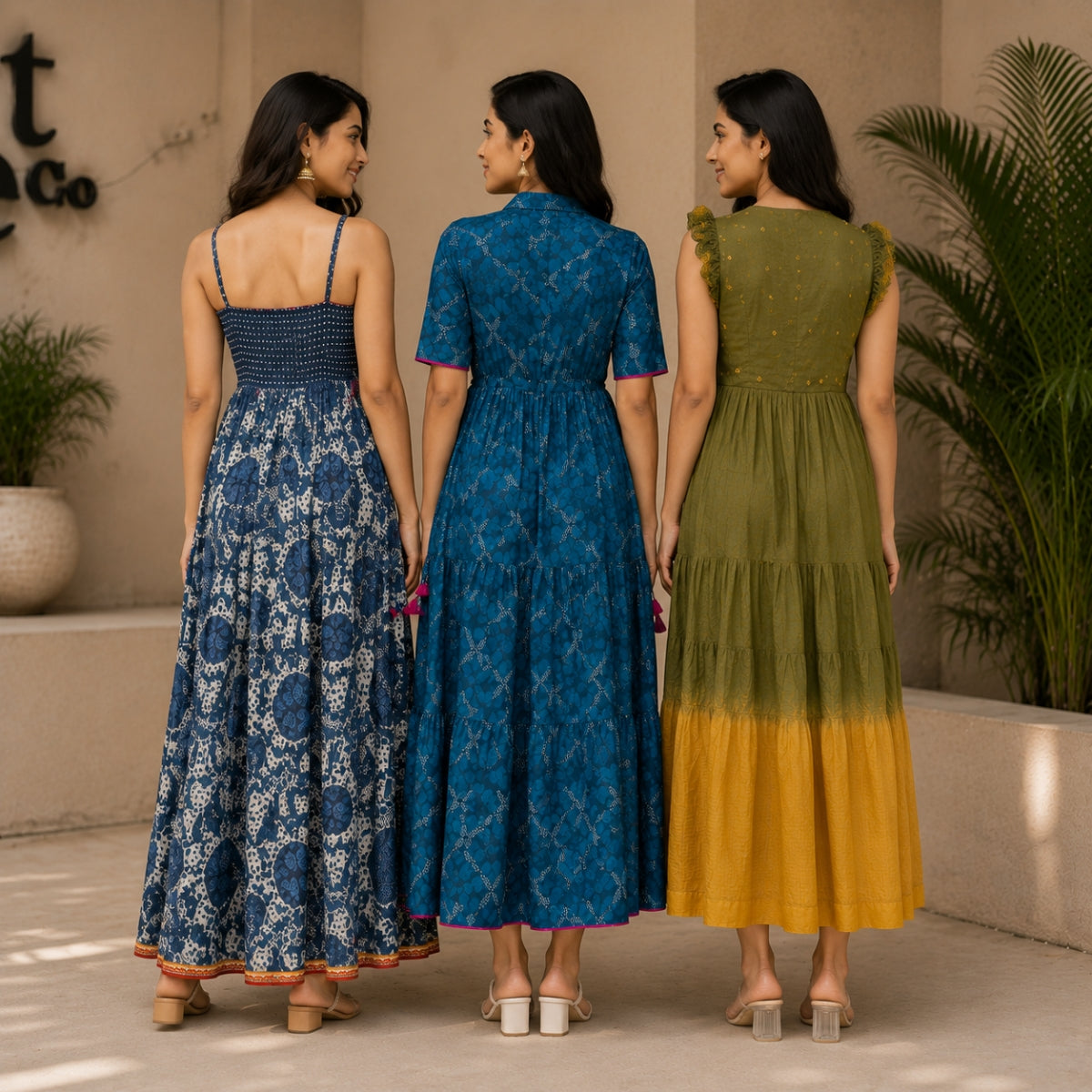 3 Pack Maxi Dress Combo | Trendy Long Dresses with FREE Black Palazzo | MD-03