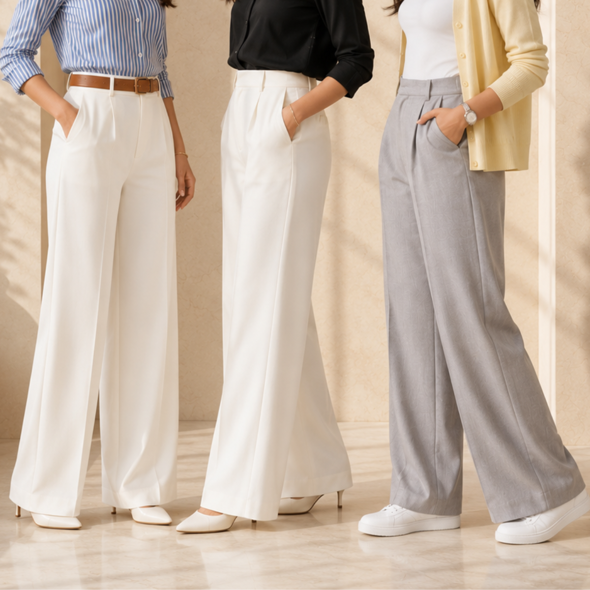 3 Women's High Waist Trousers ( T4 )