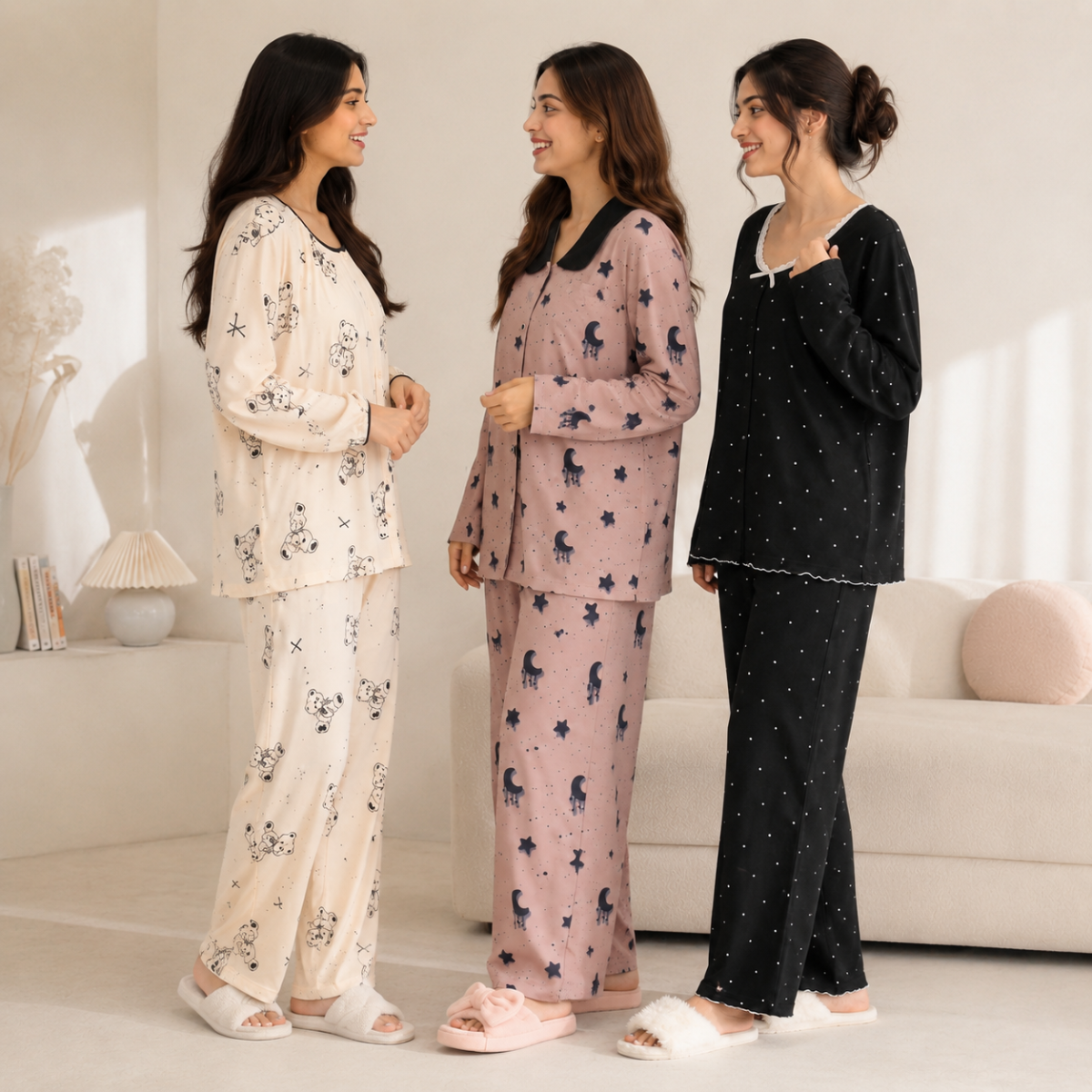 3 Women's Comfortable Night Suit Set ( N-4 )