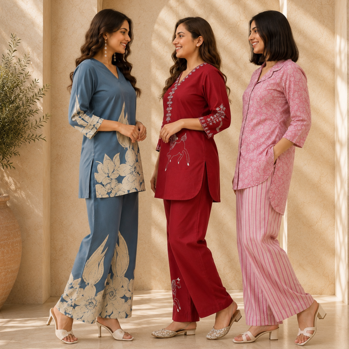 3 Women's Daily Wear Co-Ord Set ( D4 )