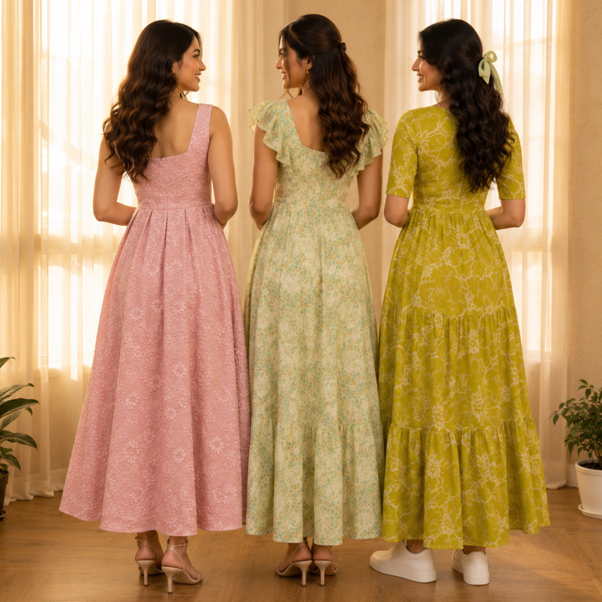 3 Women’s Printed Maxi Dress Collection ( P4 )
