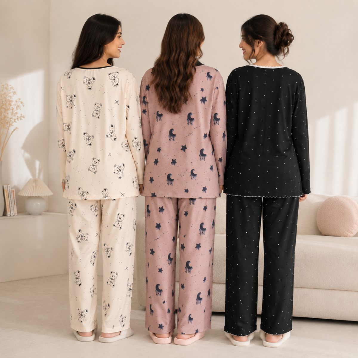 3 Women's Comfortable Night Suit Set ( N-4 )