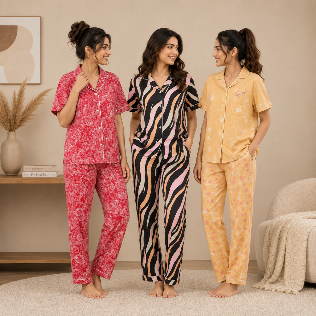 3 Combo Cotton Night Suits (C-4)
