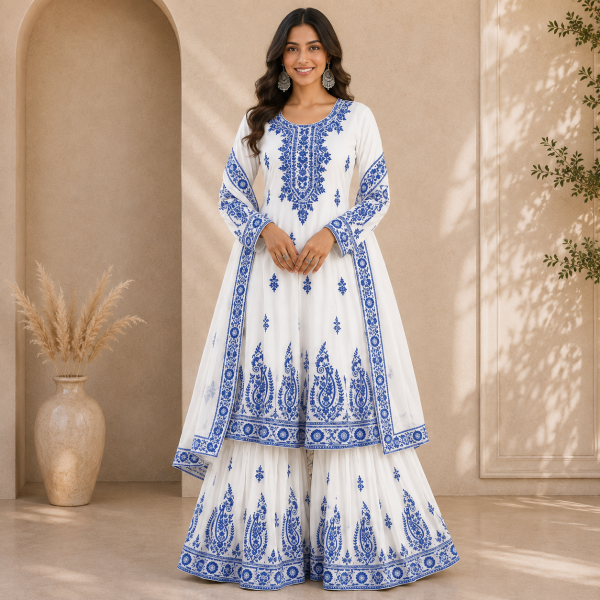 2 Combo Women’s Printed Kurta Sharara Sets | KS-4
