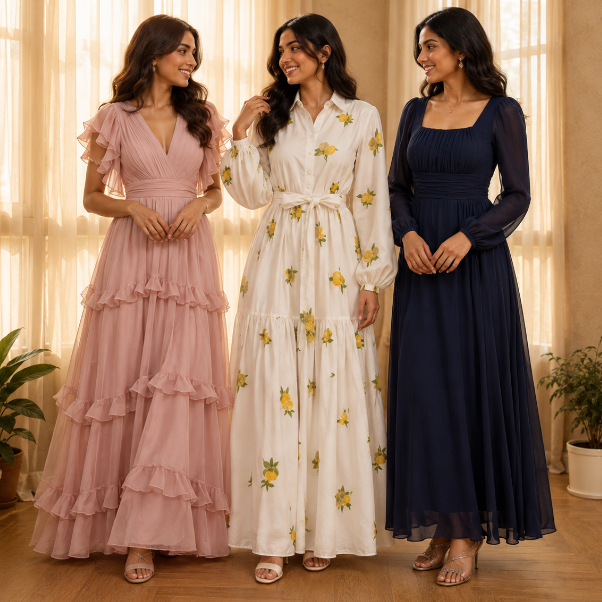 3 Women’s Printed Maxi Dress Collection ( P5 )