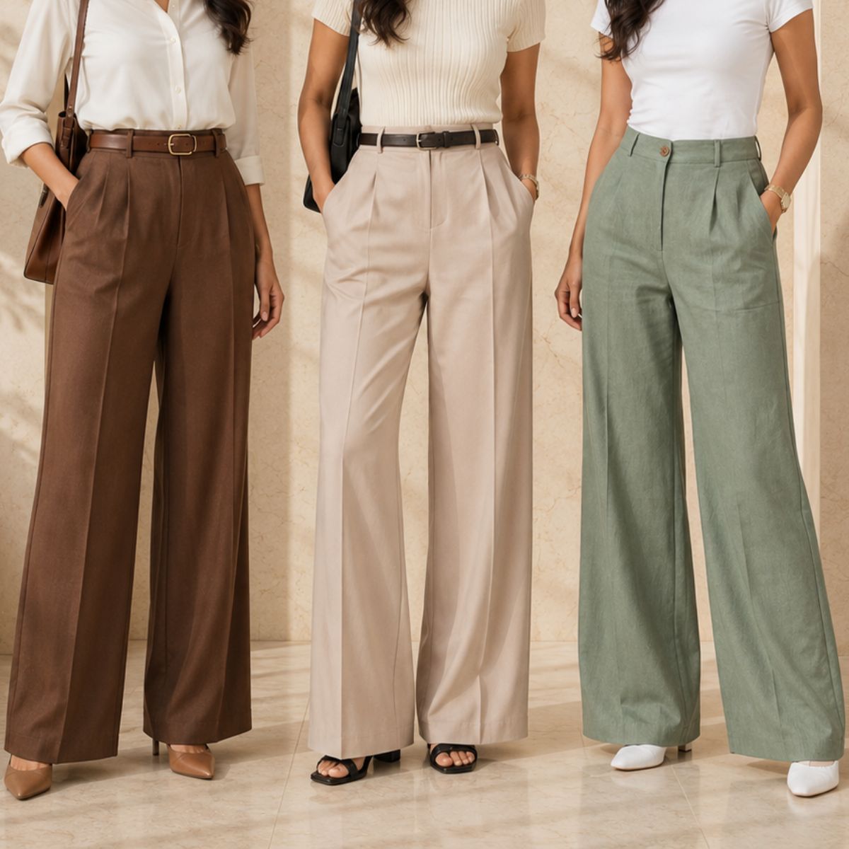 3 Women's High Waist Trousers ( T5 )