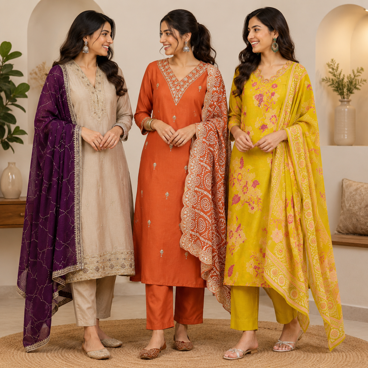 Women's 3 Kurti With Dupatta | Ethnic Wear (K-5)