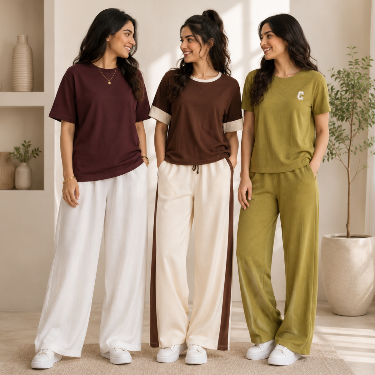 3 Women's T-Shirt with Trouser | Casual Wear ( T5 )