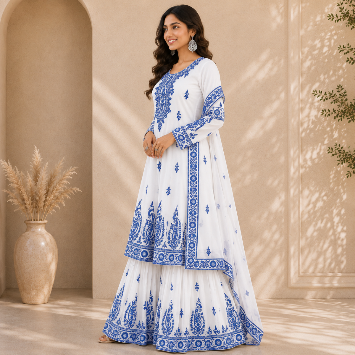 2 Combo Women’s Printed Kurta Sharara Sets | KS-4