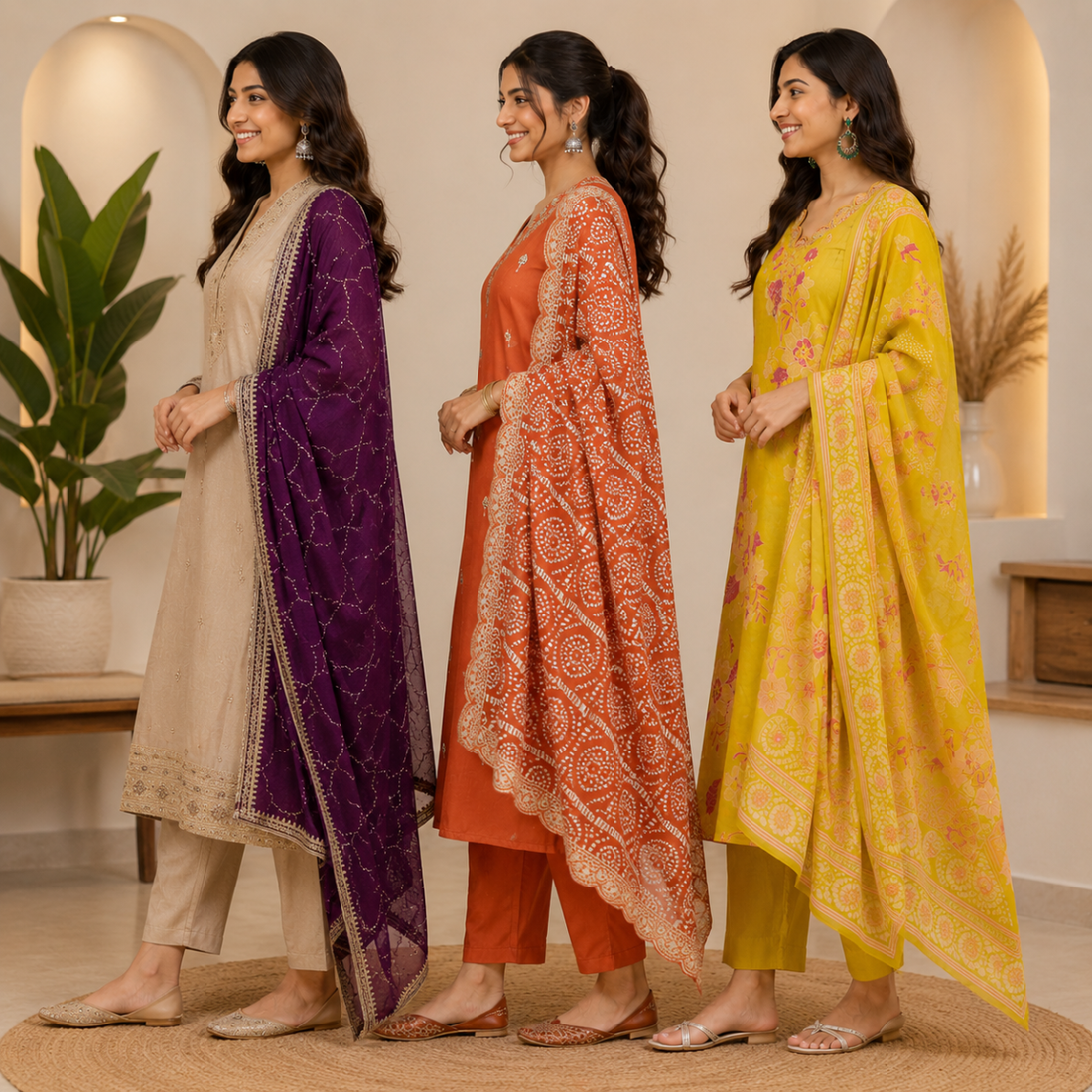 Women's 3 Kurti With Dupatta | Ethnic Wear (K-5)