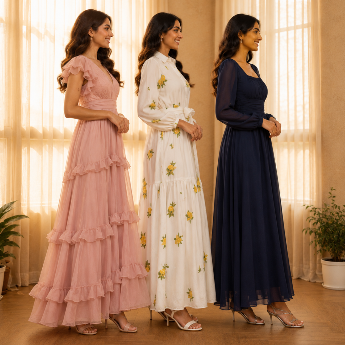 3 Women’s Printed Maxi Dress Collection ( P5 )