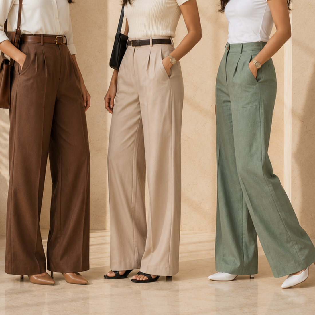 3 Women's High Waist Trousers ( T5 )