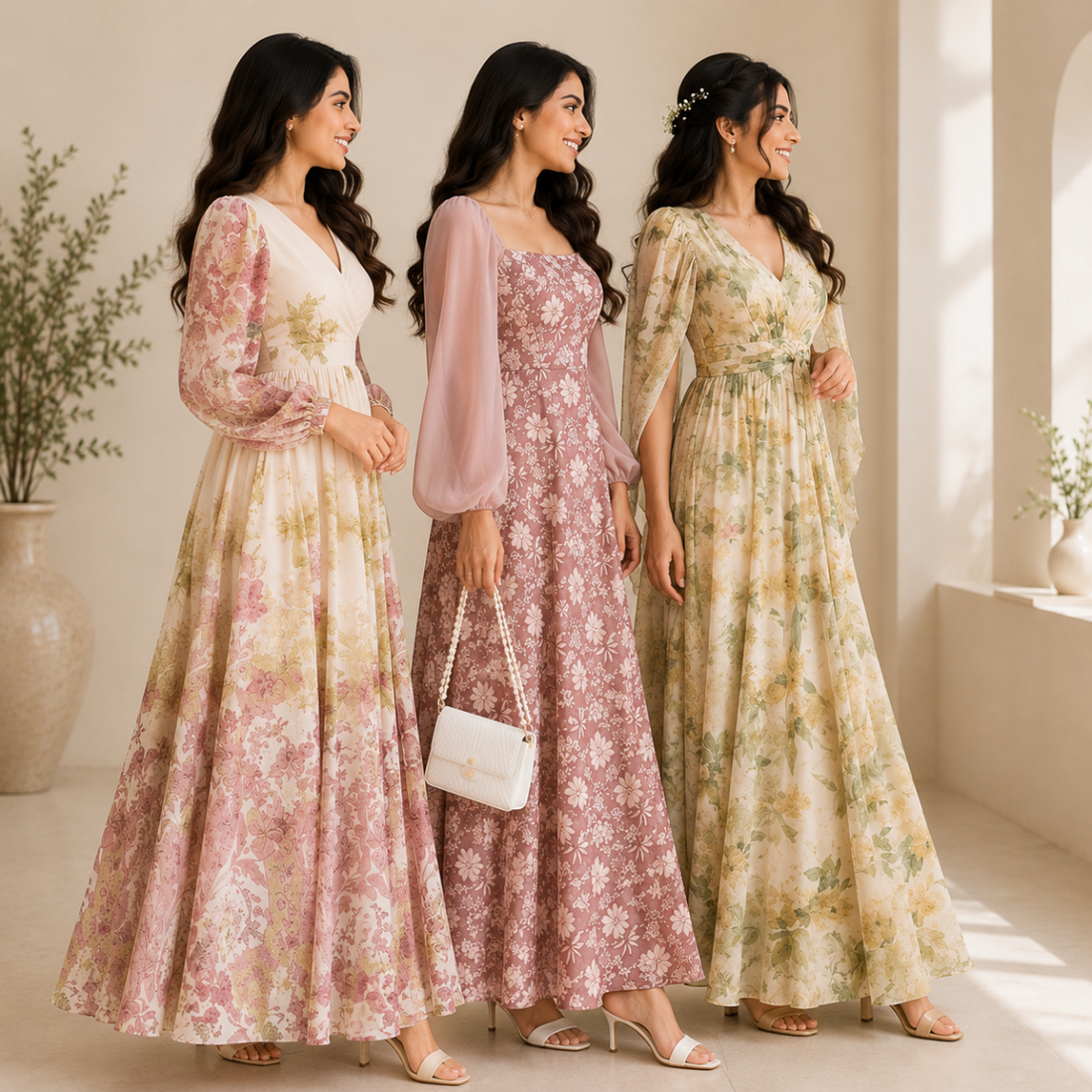 3 Women's Long Maxi Dress ( D5 )