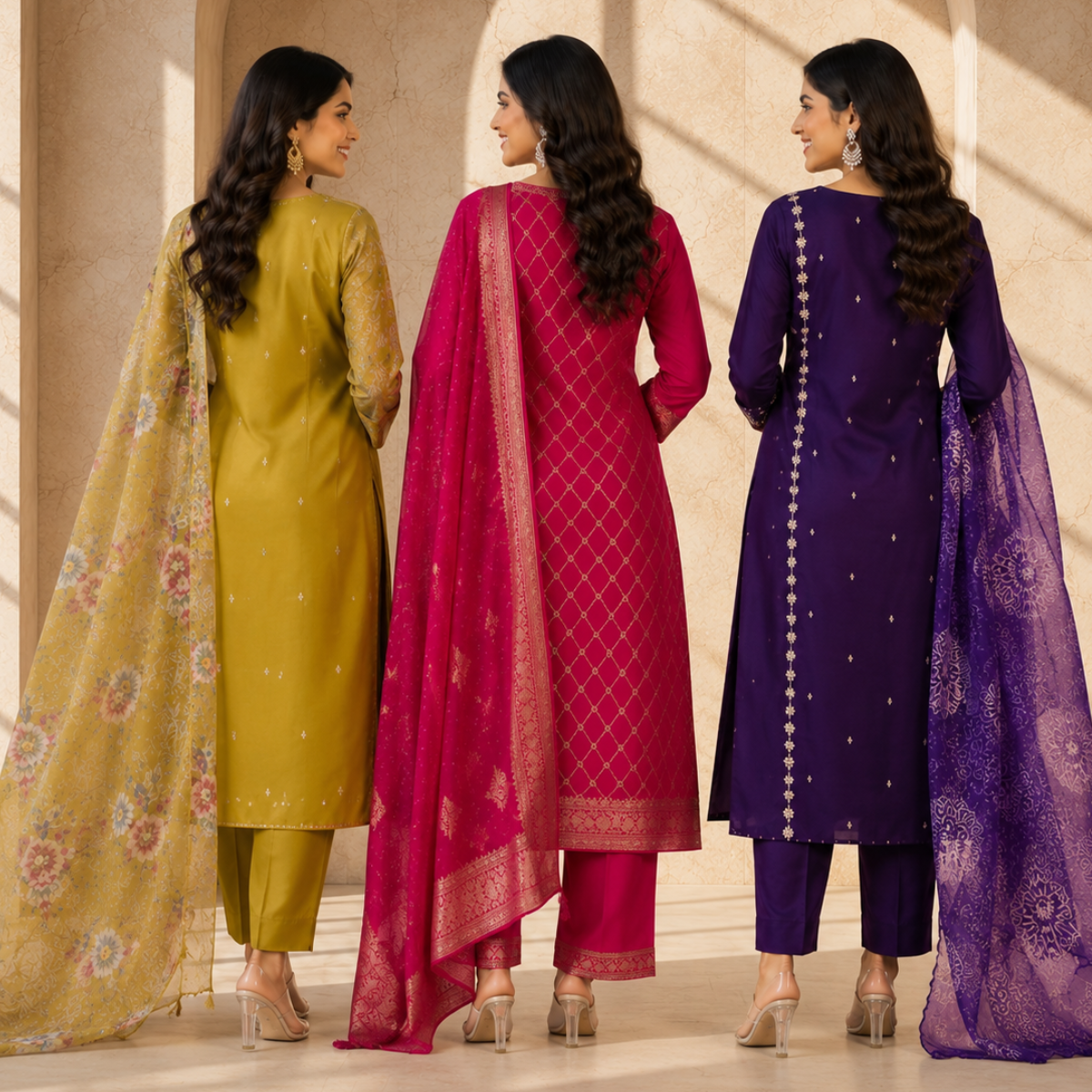 3 Women's Kurta Set with Dupatta | Comfortable Fit ( KS4 )
