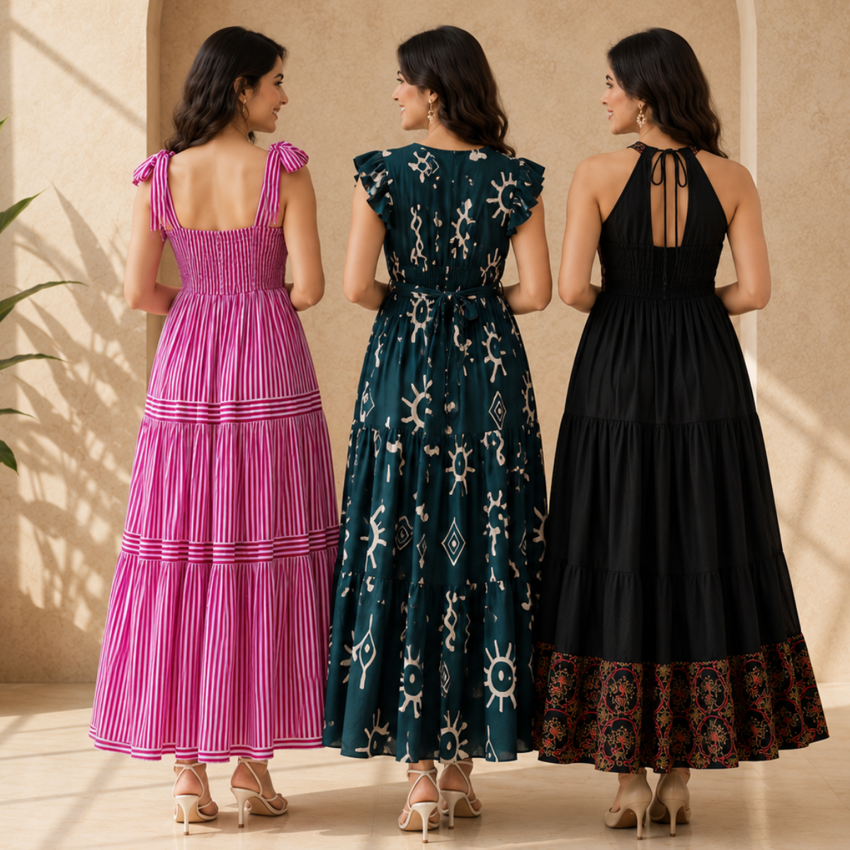 3 Women's Maxi Dress Collection | Everyday Style ( M5 )