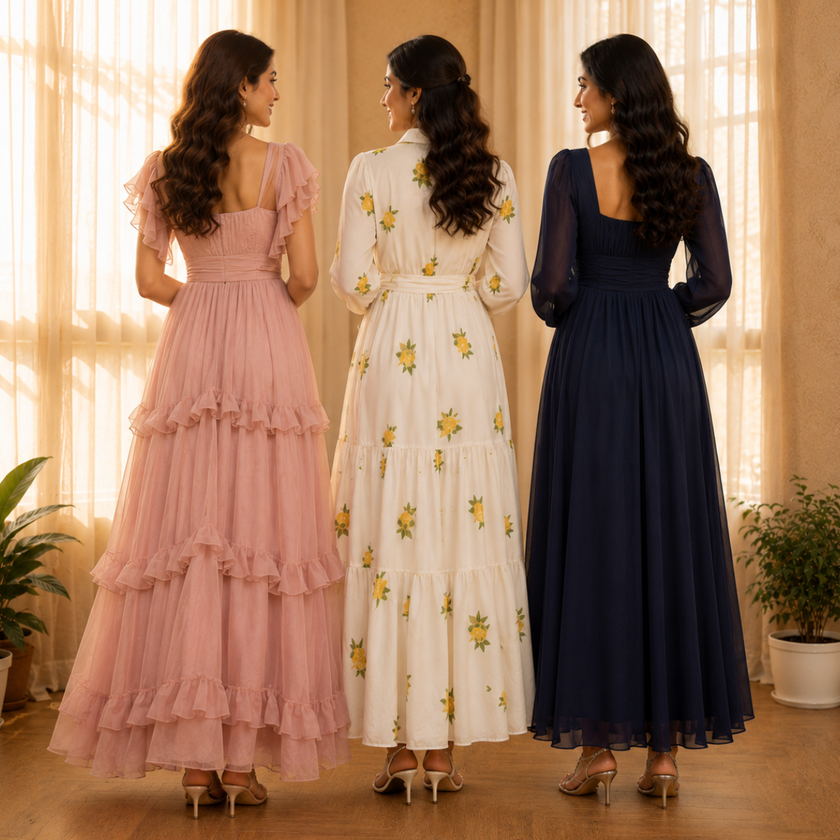 3 Women’s Printed Maxi Dress Collection ( P5 )