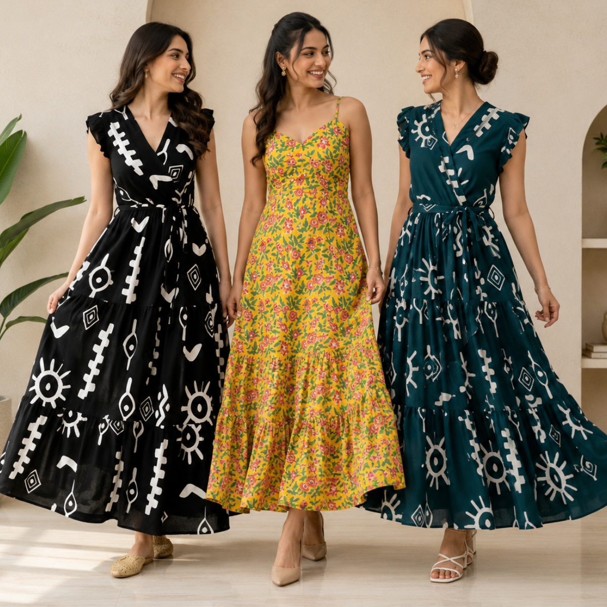 3 Women's Maxi Dress Collection | Everyday Style ( M6 )