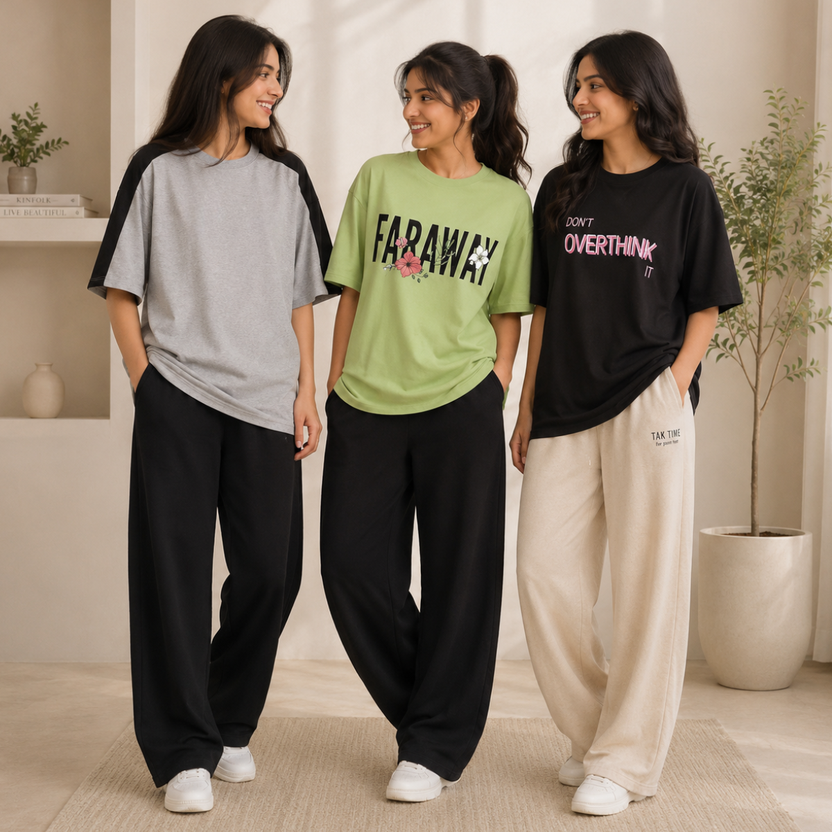 3 Women's T-Shirt with Trouser | Casual Wear ( T6 )