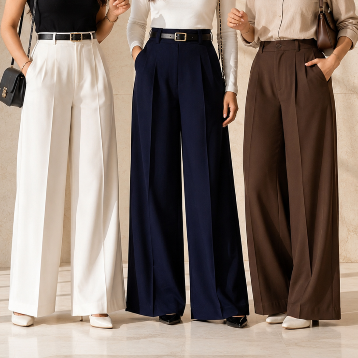 3 Women's High Waist Trousers ( T6 )