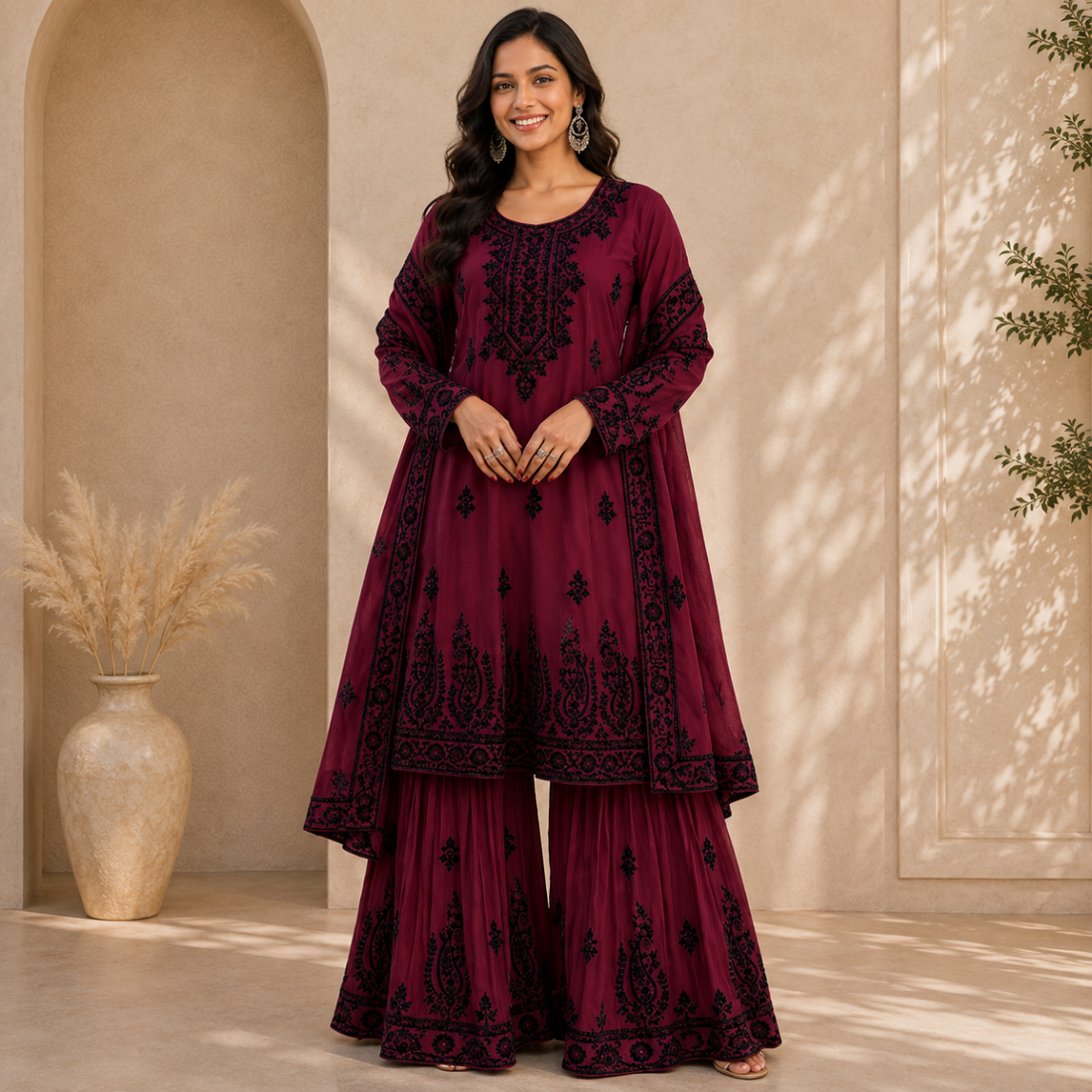 2 Combo Women’s Printed Kurta Sharara Sets | KS-4