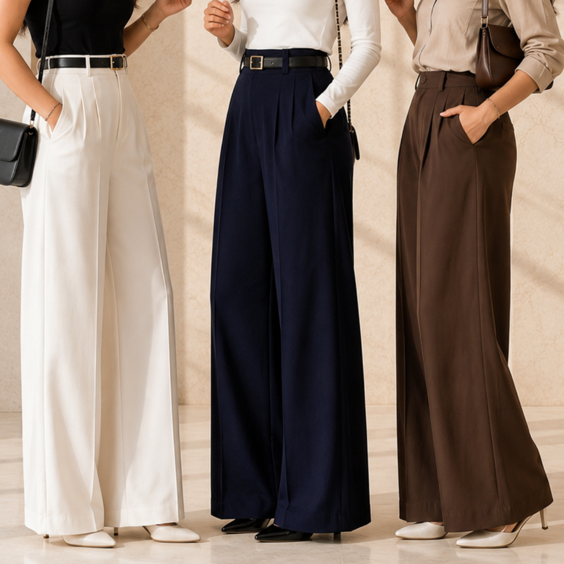 3 Women's High Waist Trousers ( T6 )