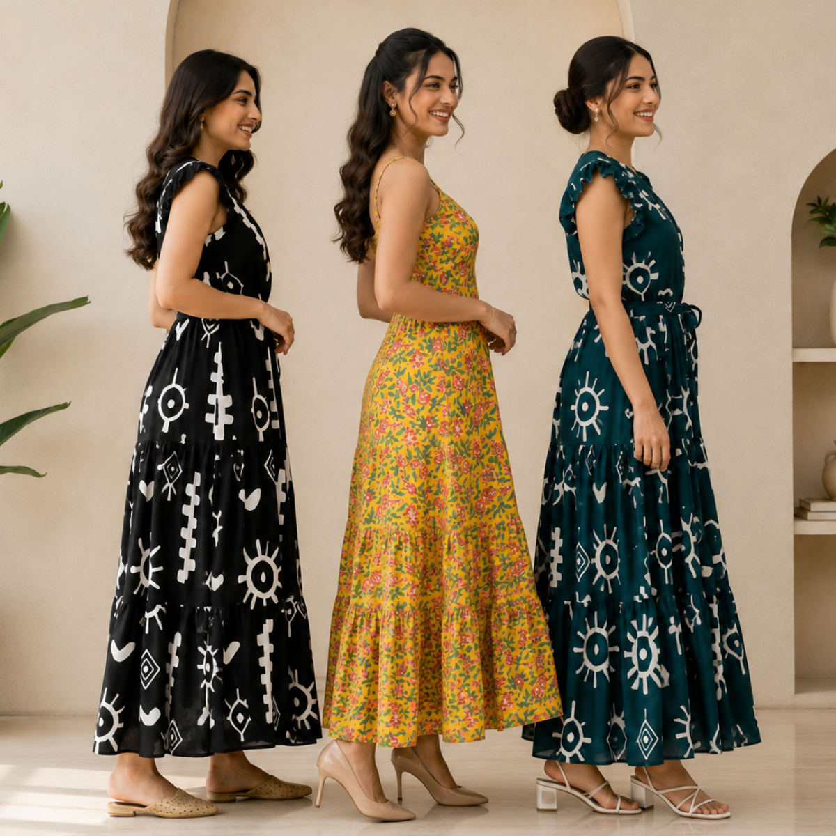 3 Women's Maxi Dress Collection | Everyday Style ( M6 )