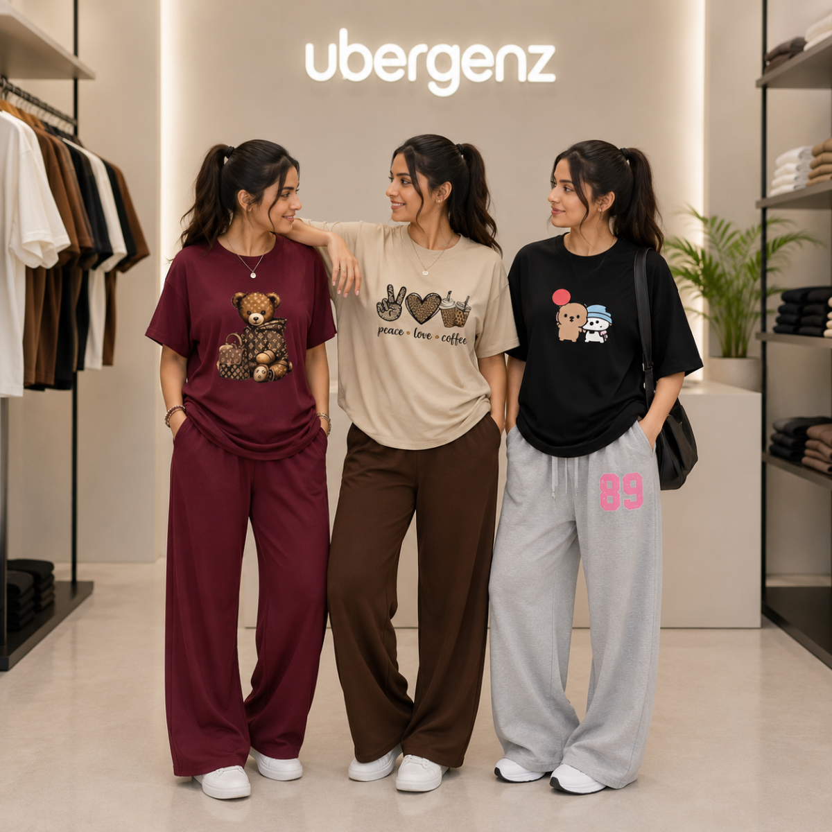 3 Women’s T-Shirt With Matching Trouser ( T5 )