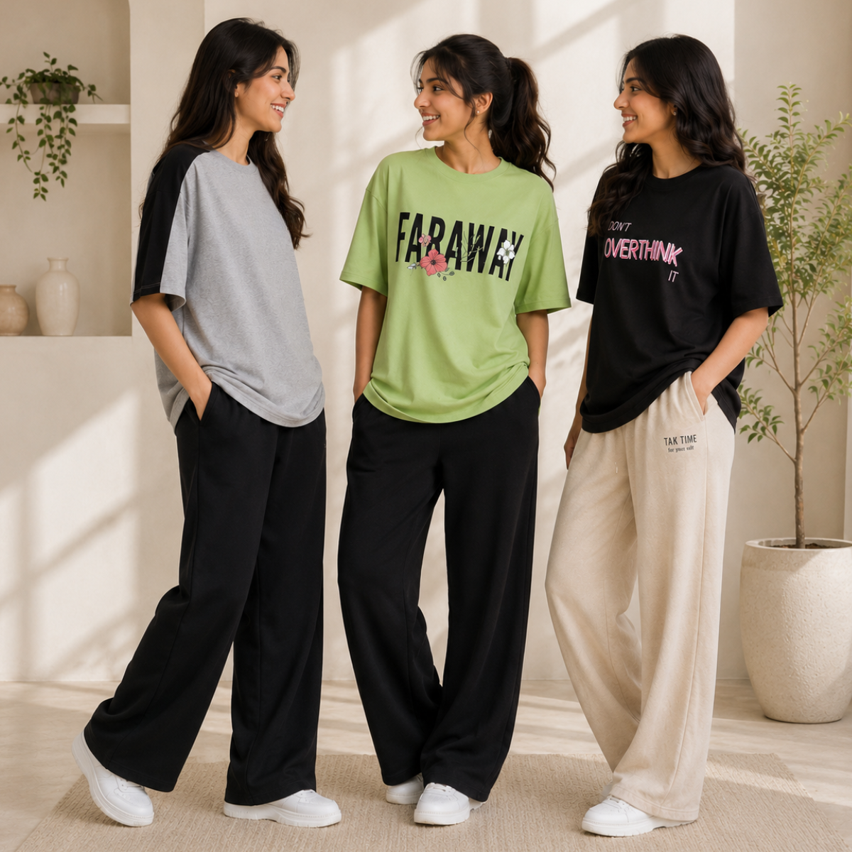 3 Women's T-Shirt with Trouser | Casual Wear ( T6 )