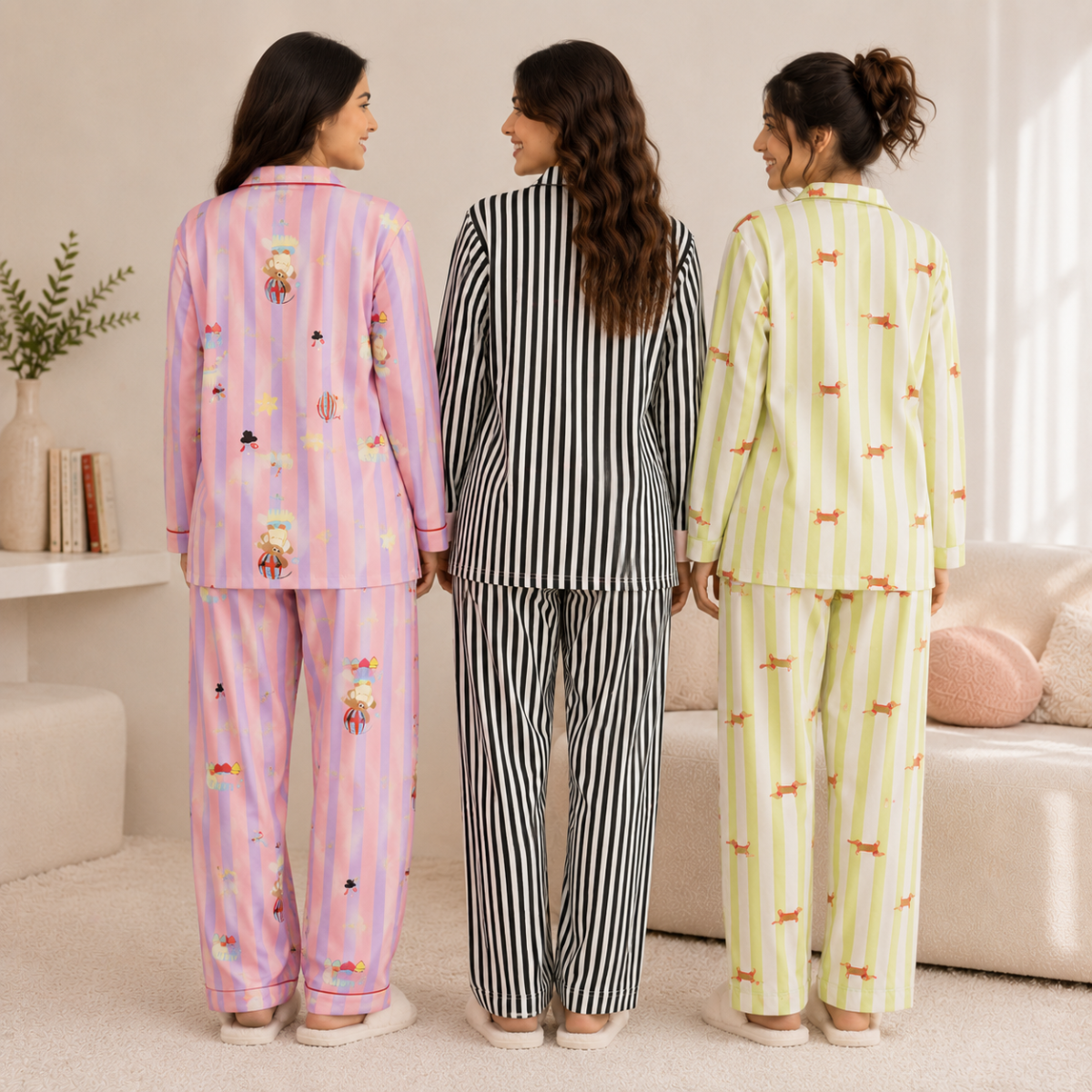 3 Women's Comfortable Night Suit Set ( N-6 )
