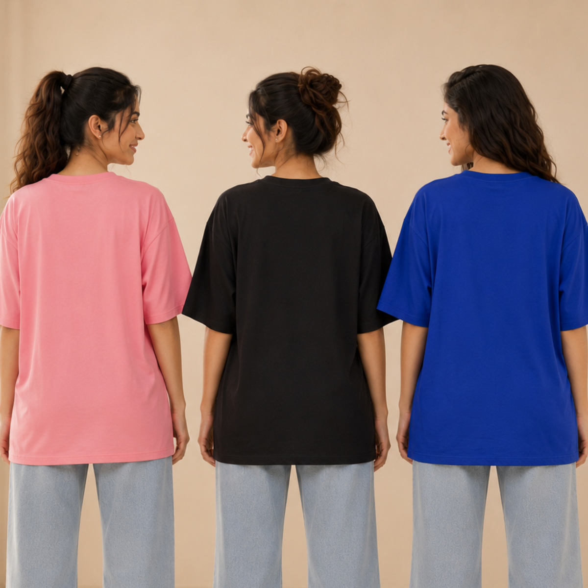 3 Women's Everyday Oversized T-Shirts ( T-2 )