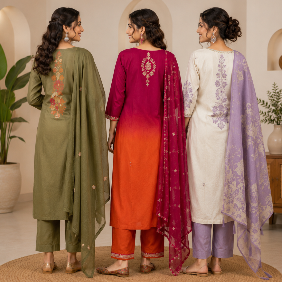Women's 3 Kurti With Dupatta | Ethnic Wear (K-6)