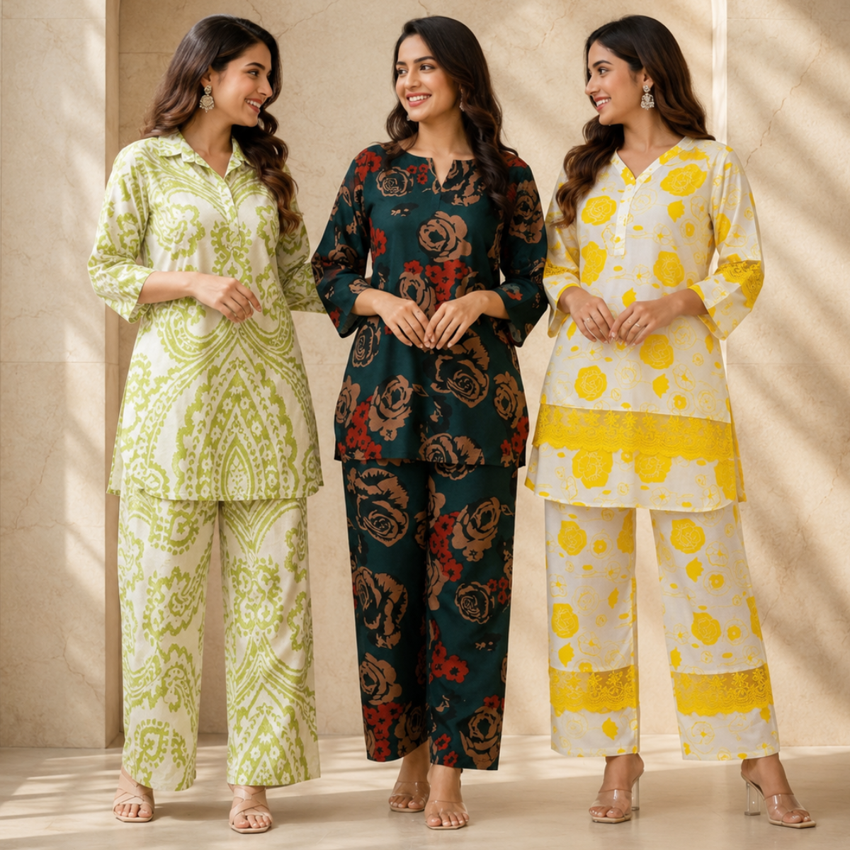 3 Women's Daily Wear Co-Ord Set ( D7 )