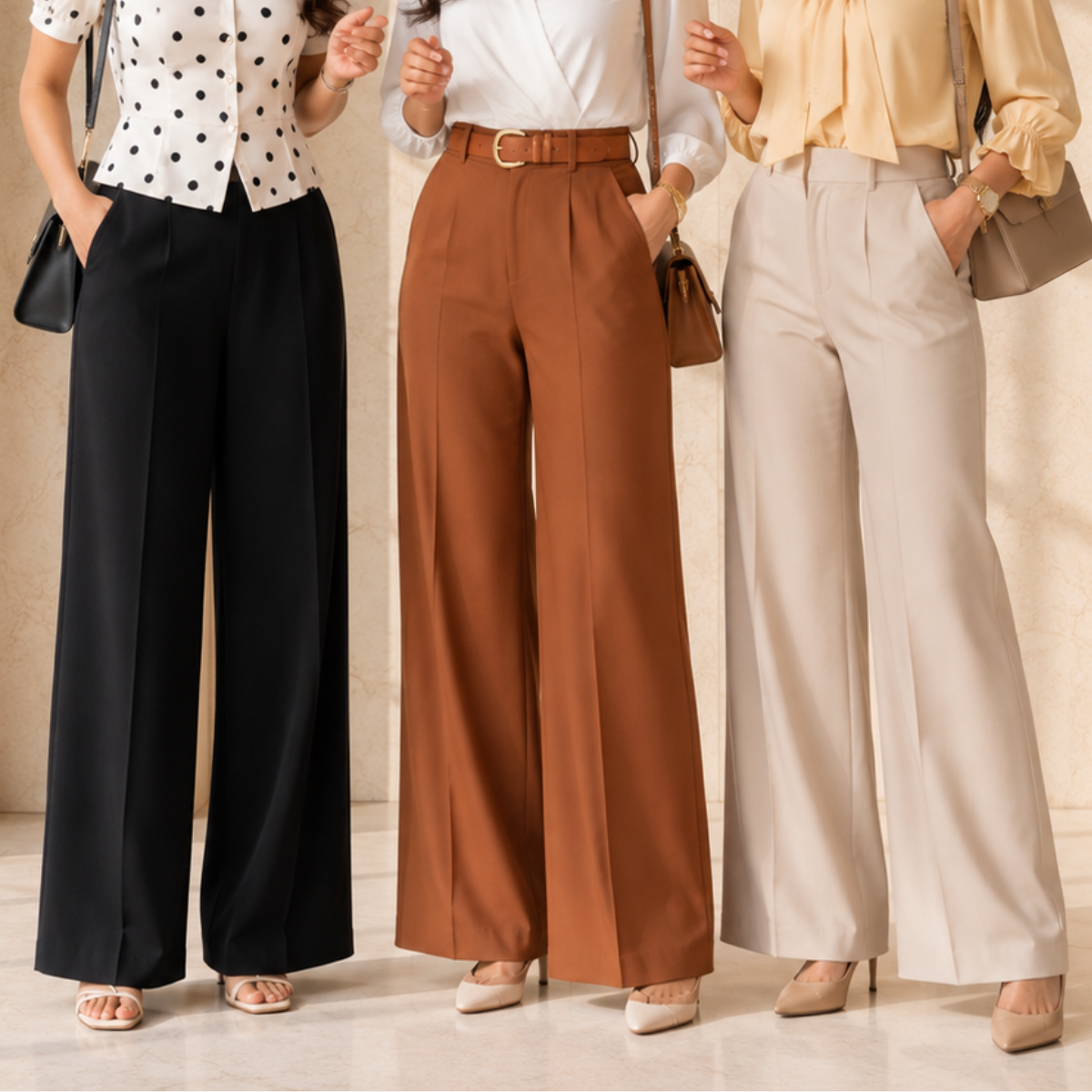 3 Women's High Waist Trousers ( T7 )