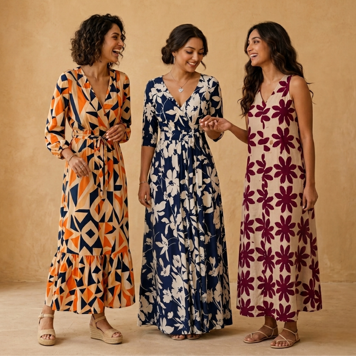 3 Printed Maxi Dress – Style Meets Comfort | MD-07