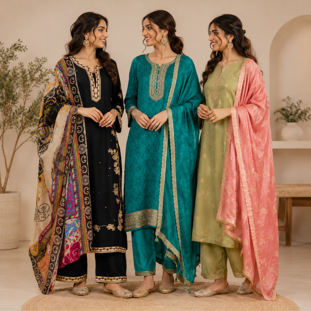 Women's 3 Kurti With Dupatta | Ethnic Wear (K-7)