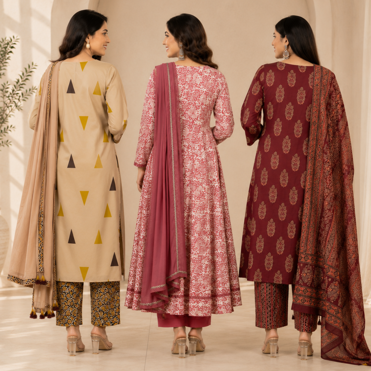 3 Women's Kurta Set with Dupatta | Comfortable Fit ( KS5 )