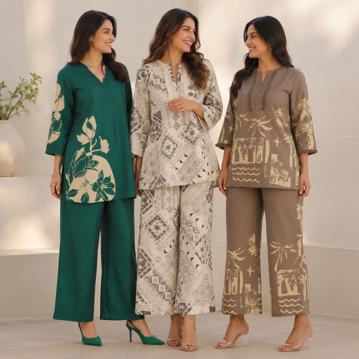 3 Women's Printed Co-Ord Set Collection ( P1 )