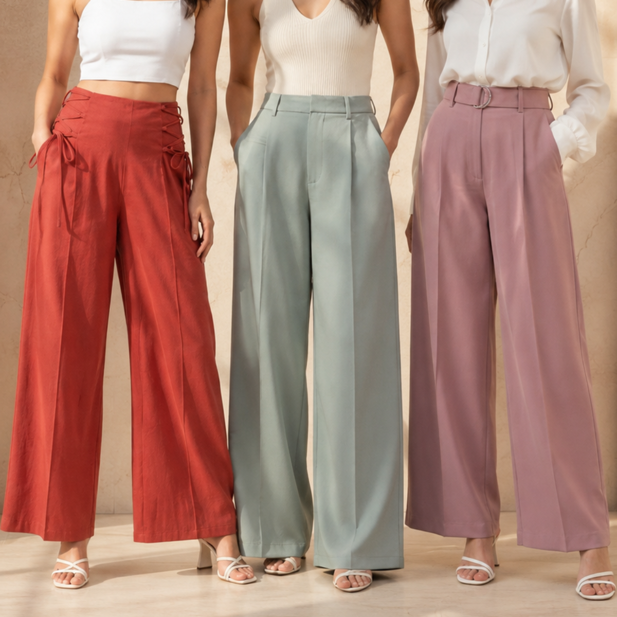 3 Women's High Waist Trousers ( T1 )