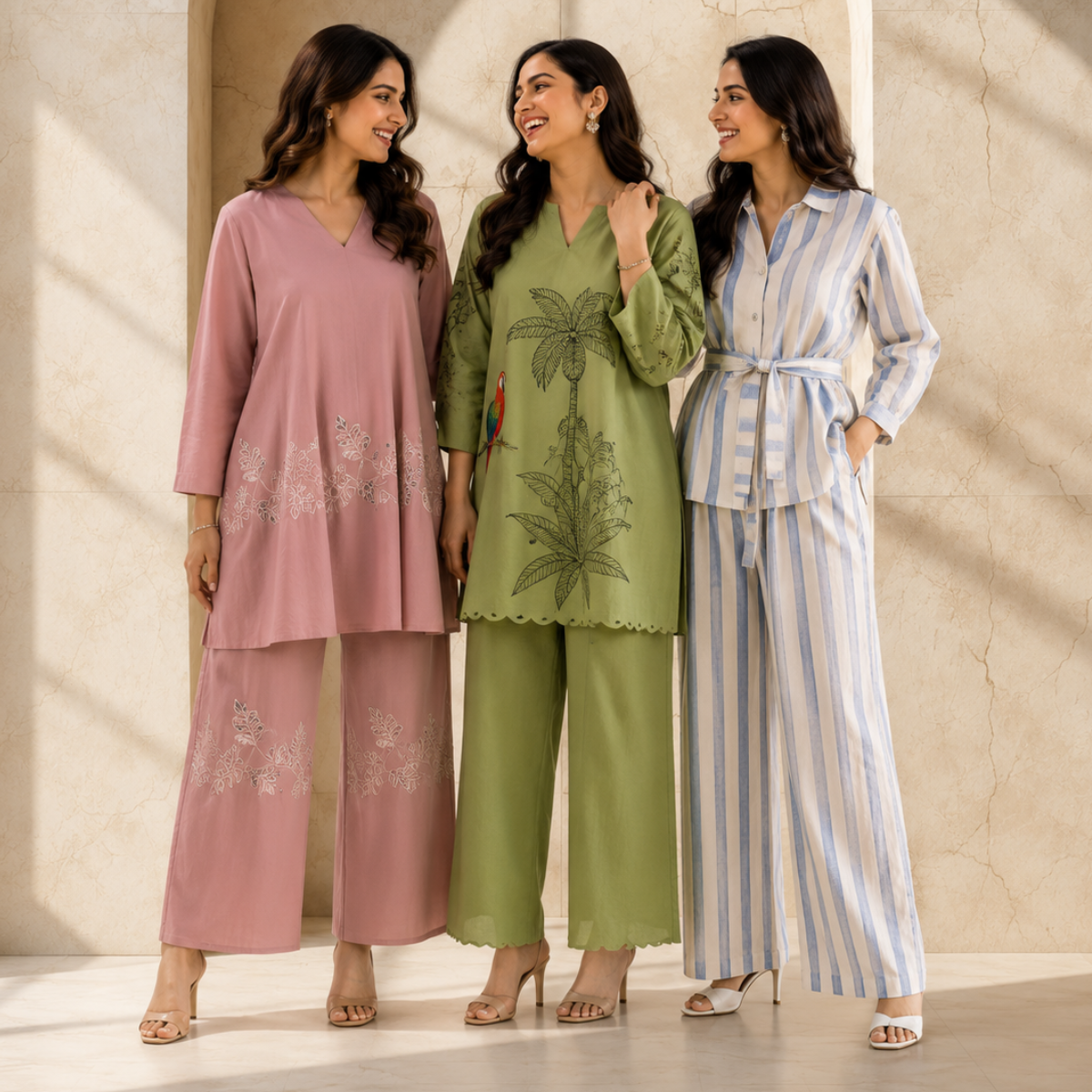 3 Women's Daily Wear Co-Ord Set ( D1 )