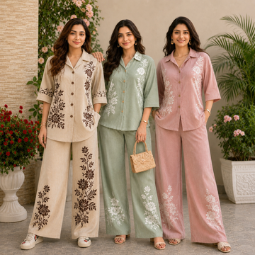3 Cotton Co-ord Sets | Top + Bottom | 3CS_71
