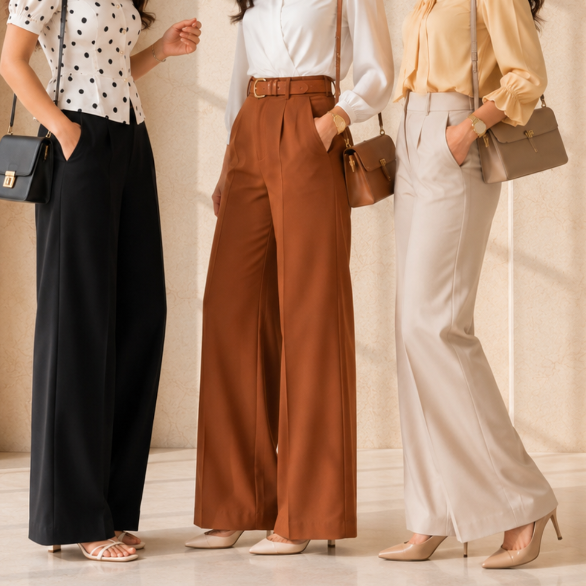 3 Women's High Waist Trousers ( T7 )