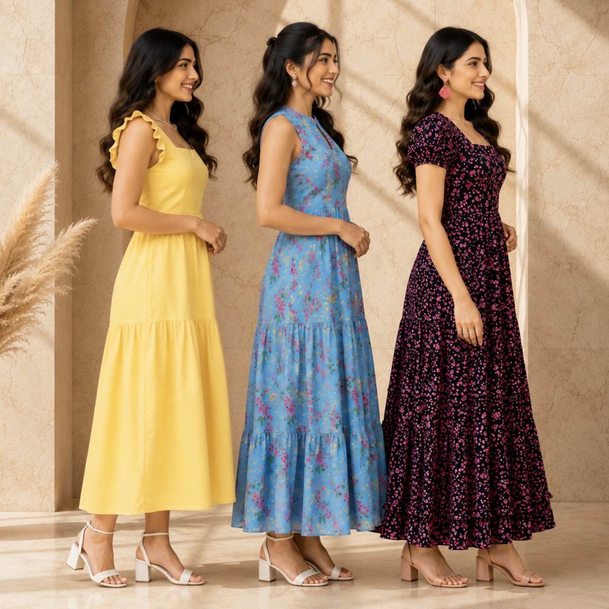 3 Women's Maxi Dress Collection | Everyday Style ( M7 )