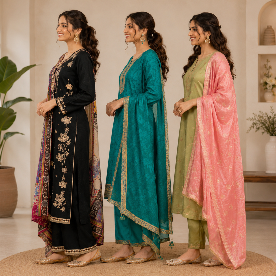 Women's 3 Kurti With Dupatta | Ethnic Wear (K-7)