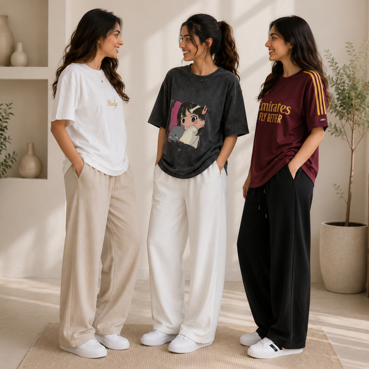 3 Women's T-Shirt with Trouser | Casual Wear ( T7 )