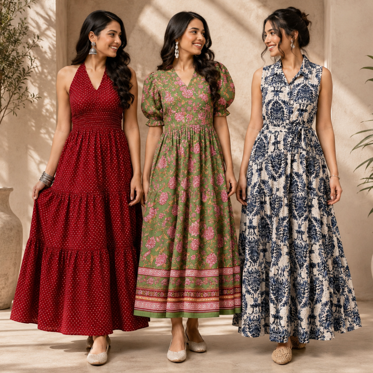 3 Women's Maxi Dress Collection | Everyday Style ( M8 )