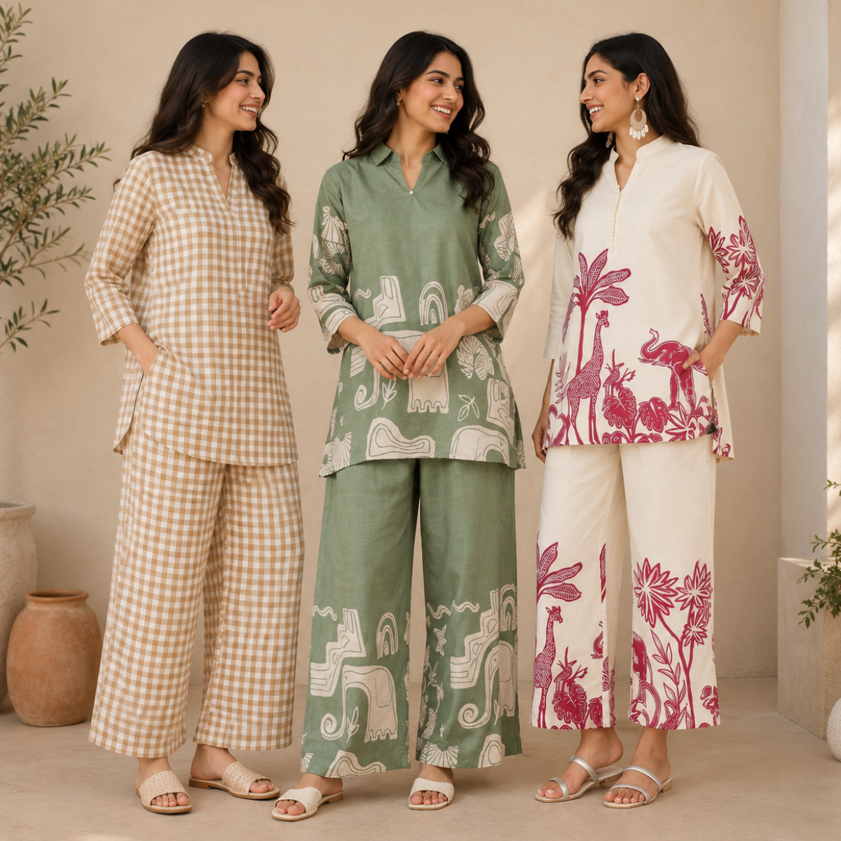 3 Women's Printed Co-Ord Set Collection ( P8 )